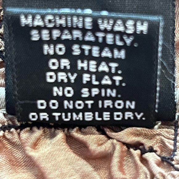 Tan Brown Black Blouse Ombre Style High Collar by Lezley George London M-L - Picture 7 of 7